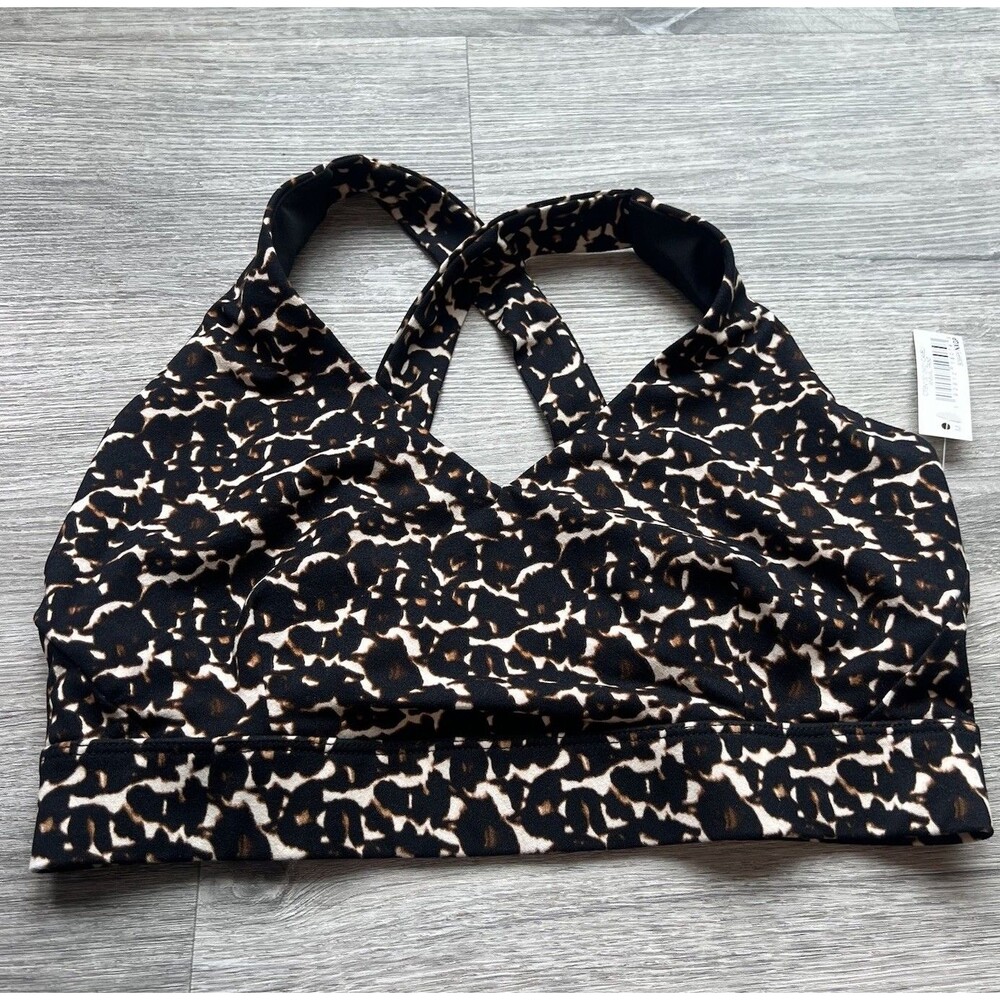Core 10 Sports Bra Camel/animal Wide‎ Strap Black NWT Size Medium